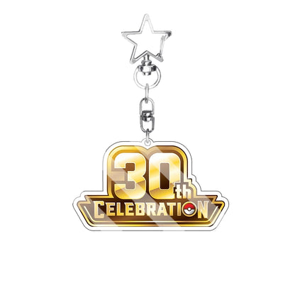New Anime Pocket Monsters 30th Anniversary Mega Evolution Delta Reign Logo Acrylic Keychain Game Text Sign Keyring Pendant Gifts