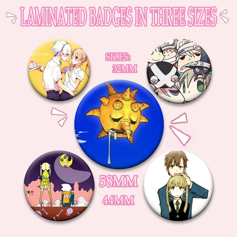 Anime Soul Eater Pins Round Creative Cartoon Badges