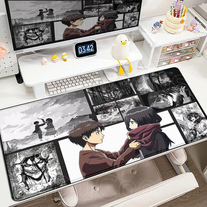 New Mousepad Anime Attack on Titan Mouse Pad Gaming Accessories PC Keyboard Large Rubber Non-slip Desk Mat Computer Table Carpet