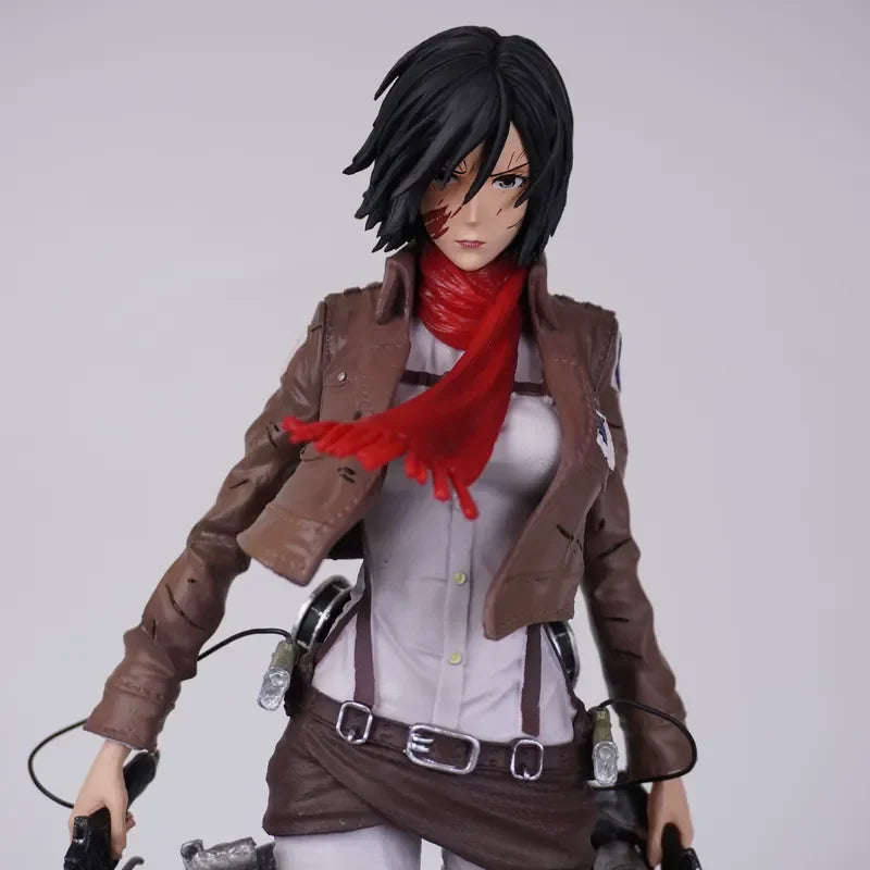 New 30cm Attack On Titan Mikasa Action Figure Collectible Statue Desktop Decoration Anime Model Trendy Toy Gift For Collectors