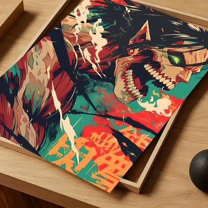 Anime Attack on Titan Poster Self-adhesive Art Waterproof Paper Sticker Coffee House Bar Room Wall Decor