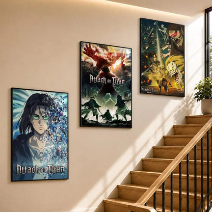 Anime Attack On Titan Eren Yeager Poster Peel And Stick Wall Art PP Waterproof HD Bedroom Living Room Home Decor Gift