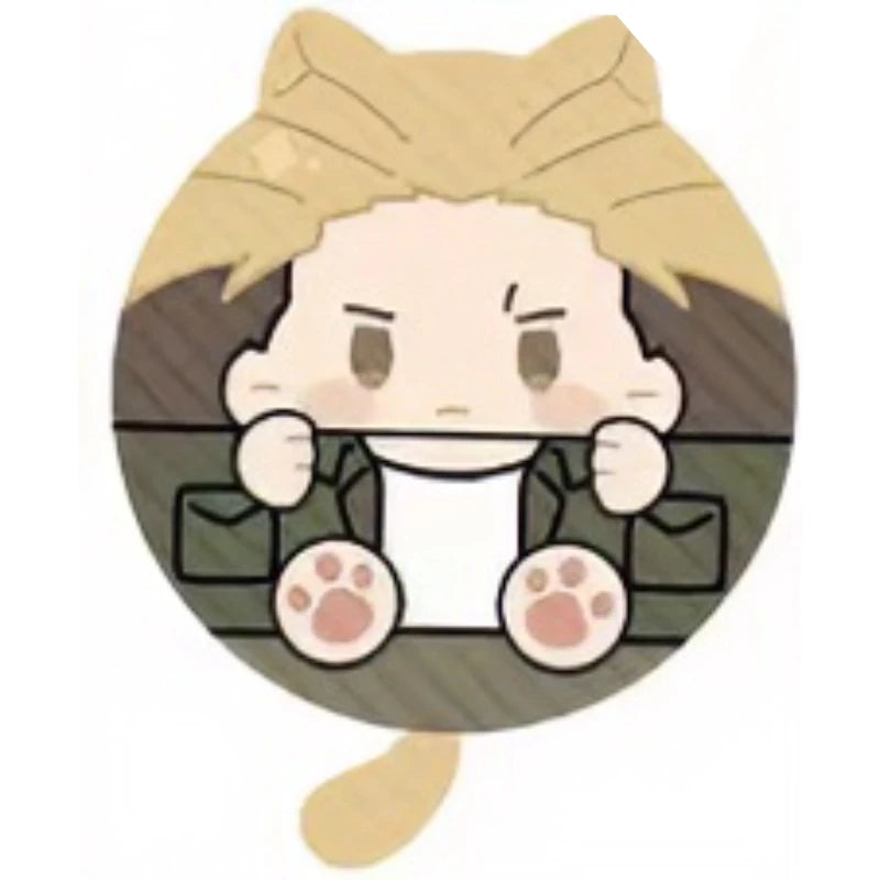 Attack On Titan Vol 2 Cat Ear Squeaky Mochi Anime Plush Pendant Levi Eren Mikasa Hange Erwin Anime Peripheral Bag Ornament Toy