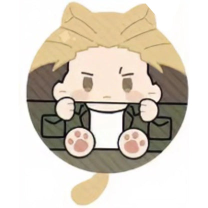 Attack On Titan Vol 2 Cat Ear Squeaky Mochi Anime Plush Pendant Levi Eren Mikasa Hange Erwin Anime Peripheral Bag Ornament Toy