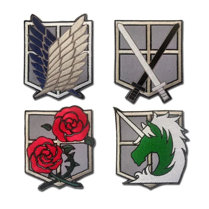 Attack on Titan Wings of Freedom Cosplay Patch Embroidery  Badge for Clothing, Armband, Hook & Loop Apparel Patches, 1PC