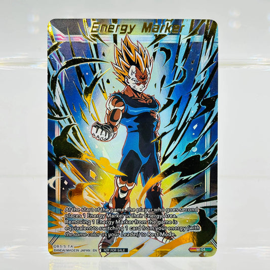 Dragon Ball Super EN Vegeta Energy Marker DIY Gold Foil Holographic Textured Anime Collectible Card
