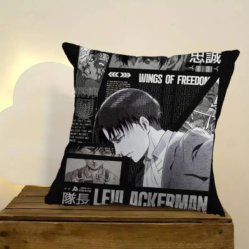 Anime Attack on Titan Levi Ackerman   Cushion Cover Car Throw Pillow Case For Sofa Car Christmas Gift