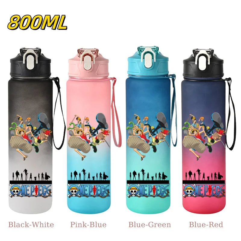 800ML ONE PIECE Monkey D. Luffy Nico Robin Anime Straw Sport Water Bottle for Easy Carry Ideal for Fitness Sports Outdoor
