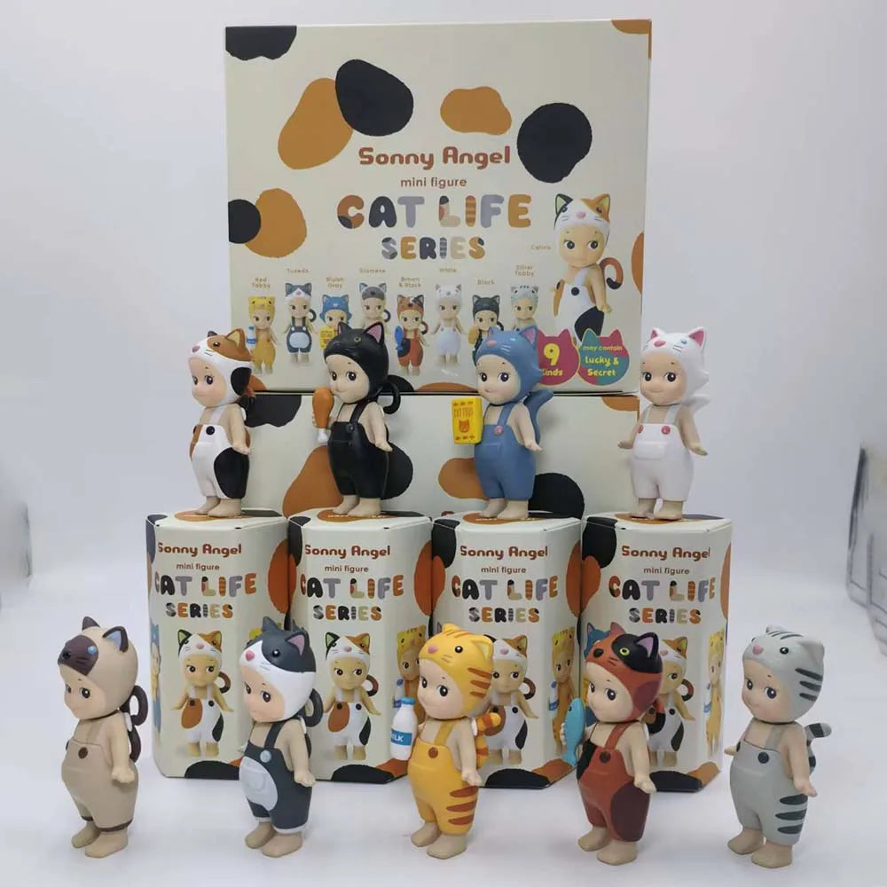 Mini Sonny Blind Box Cat Life And Dog Time Series Collection Anime Figure Ornament Doll Fans Kid Christmas Gifts