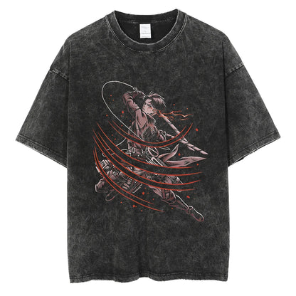 Harajuku Anime Attack on Titan Levi Ackerman Print Tee