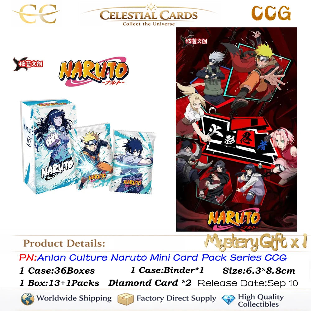 Wholesale 2026 New Anlan Culture Naruto Mini Card Pack Series CCG/TCG Collector Blind Box Anime Hobby Gifts
