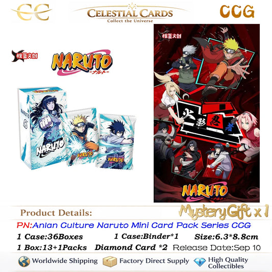 Wholesale 2026 New Anlan Culture Naruto Mini Card Pack Series CCG/TCG Collector Blind Box Anime Hobby Gifts
