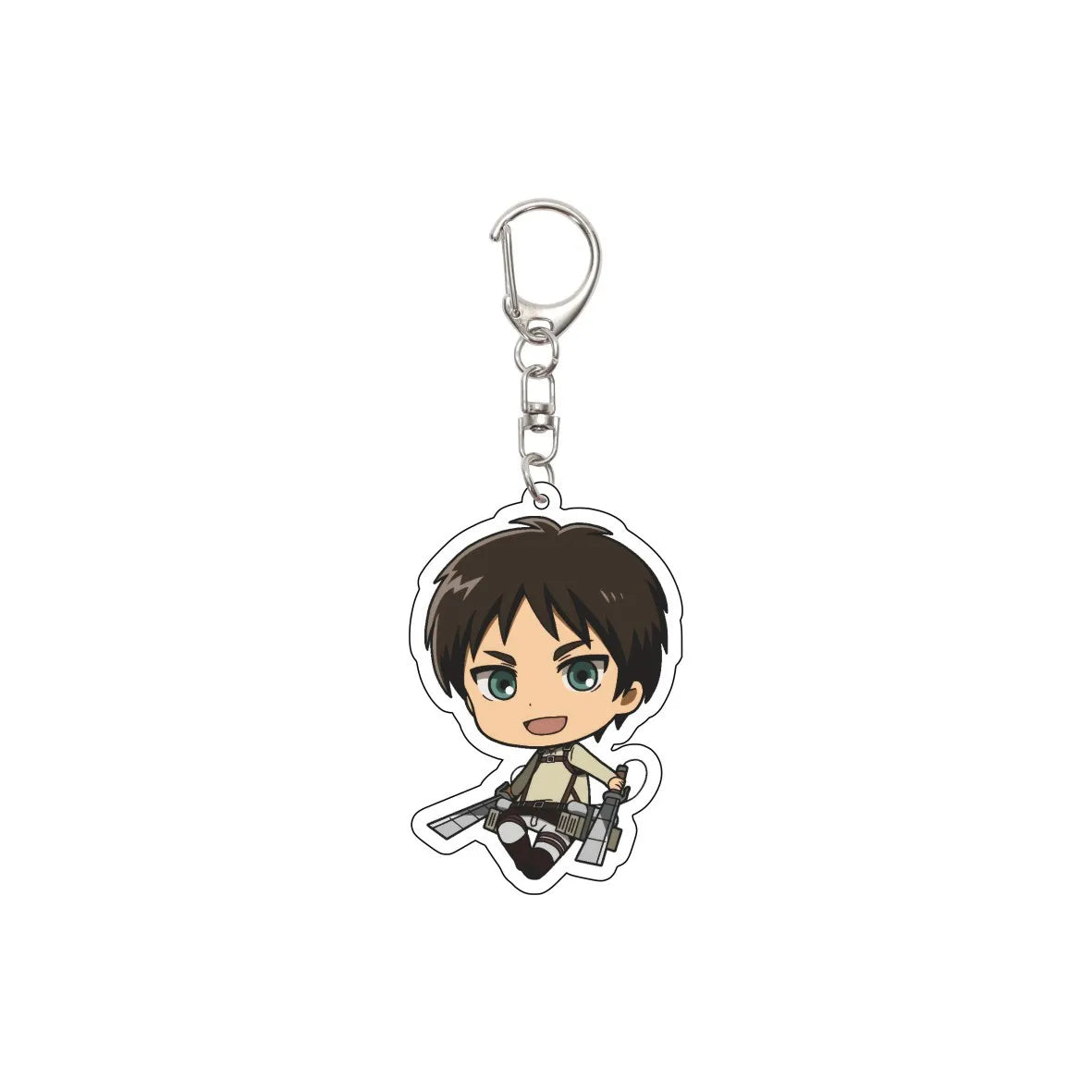 55MM Keychain Anime Attack on Titan Eren Jaeger Mikasa Ackerman Levi Ackerman Hanji Zoe Erwin Smith Acrylic Key Chain Cute Gifts