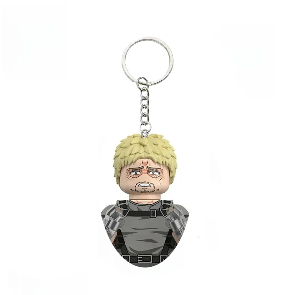 New Attack on Titan Minifigure Keychain Shingeki No Kyojin Eren Levi Mikasa Anime Action Figures Toys for Kids Gift