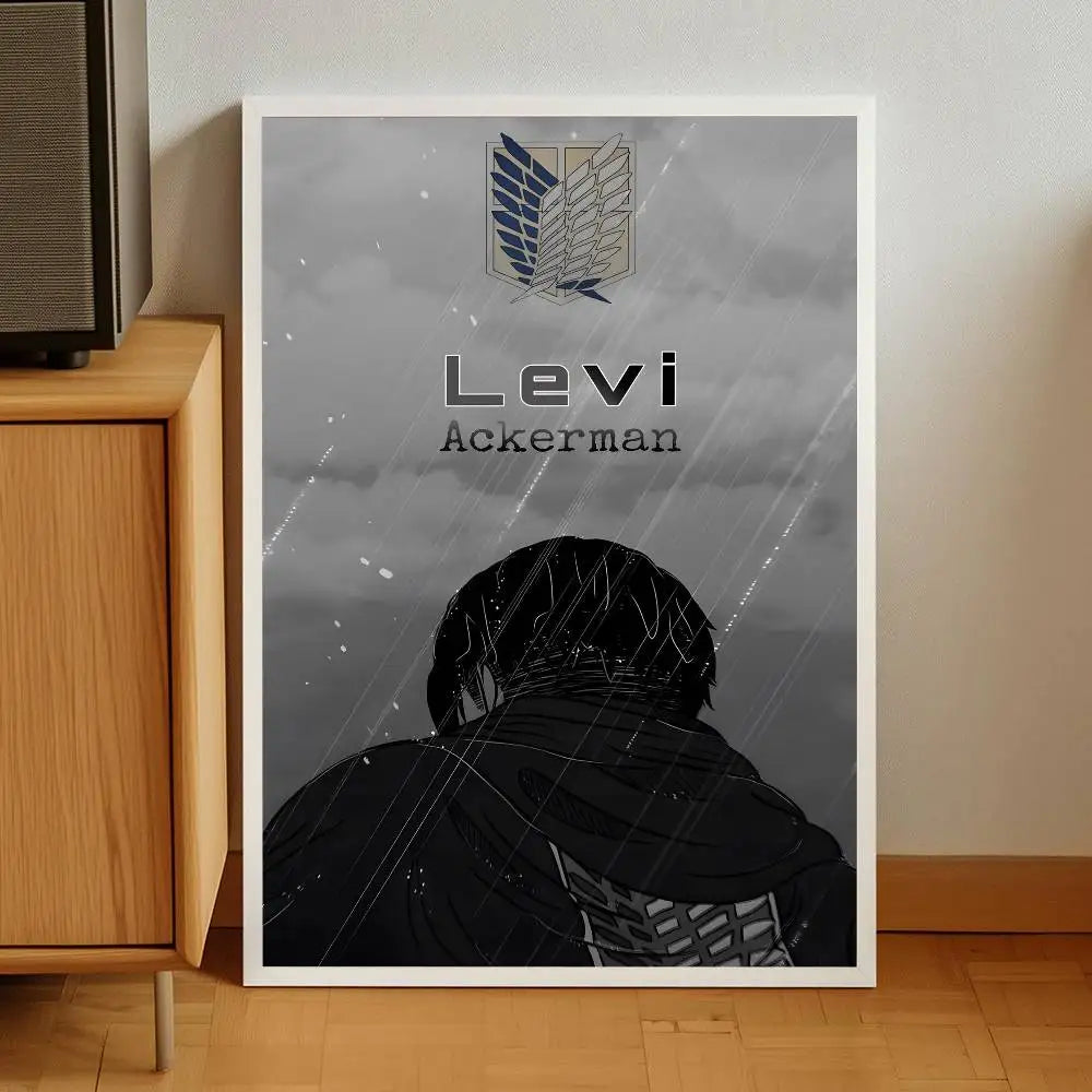 1PC Attack On Titan Levi Ackerman Poster Self-adhesive stickers are suitable for any wall surface waterproof moisture-proof