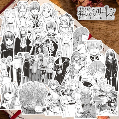 10/30/70pcs Black White Anime Frieren Beyond Journey End Stickers