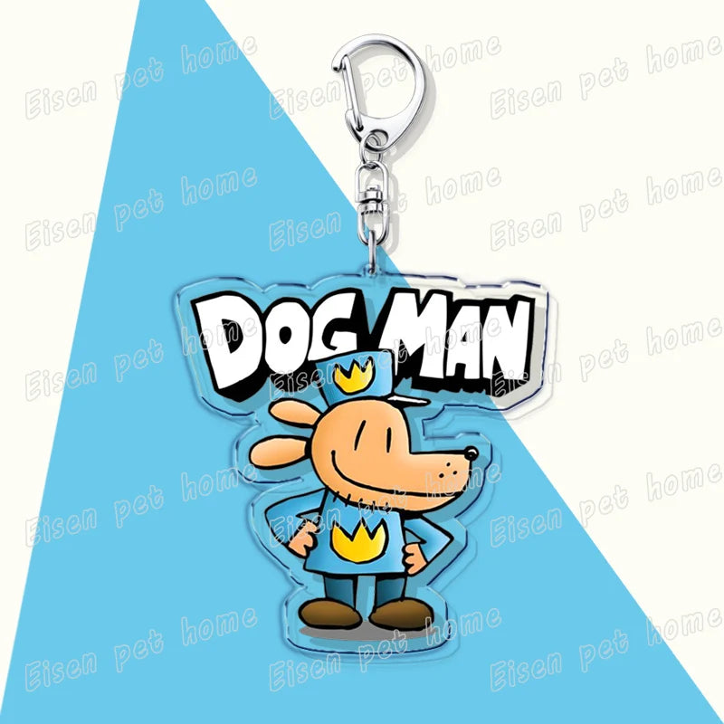 Dog Man Cat Keychain