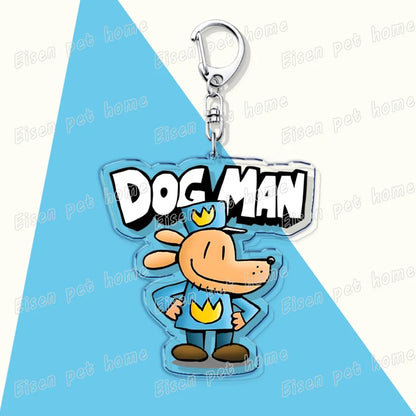 Dog Man Cat Keychain