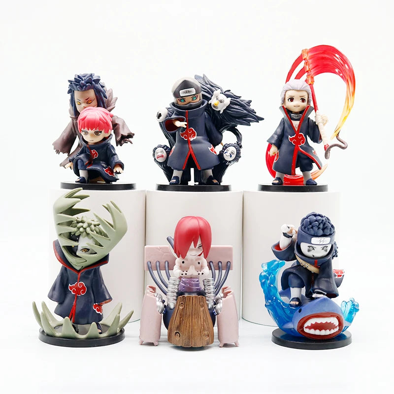 Hot Bandai Naruto Shippuden Akatsuki Series Anime Figure Peripheral, Naruto Trendy Doll, Creative Desktop Orname Surprise Gifts