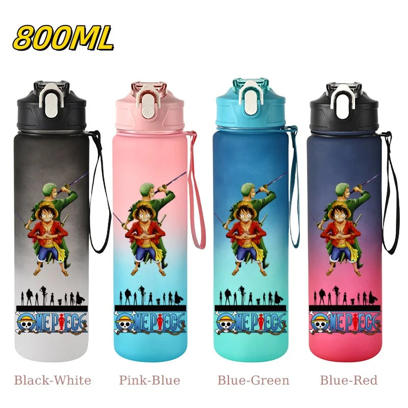 800ML ONE PIECE Monkey D. Luffy Nico Robin Anime Straw Sport Water Bottle for Easy Carry Ideal for Fitness Sports Outdoor