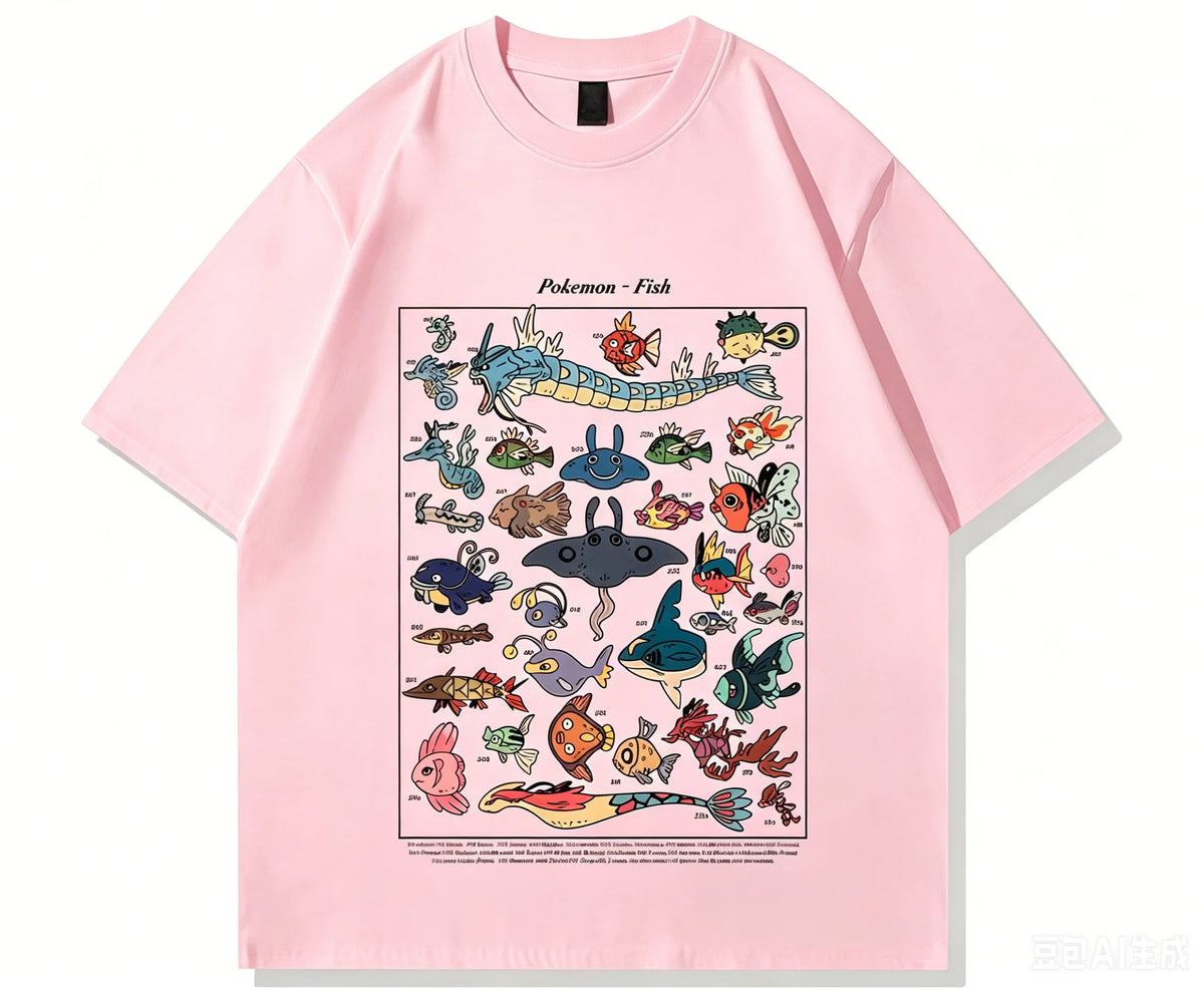 Pokemon Fish Guide Retro T-Shirt