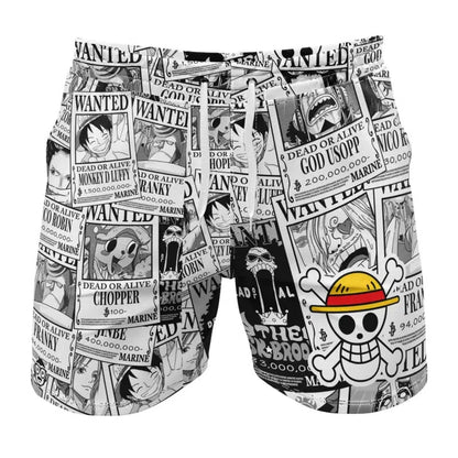 2026 Summer One Piece Luffy Retro Cosplay Shorts Men's Oversized 3D Printed Quick-drying Beach Pants Family Unisex Children.