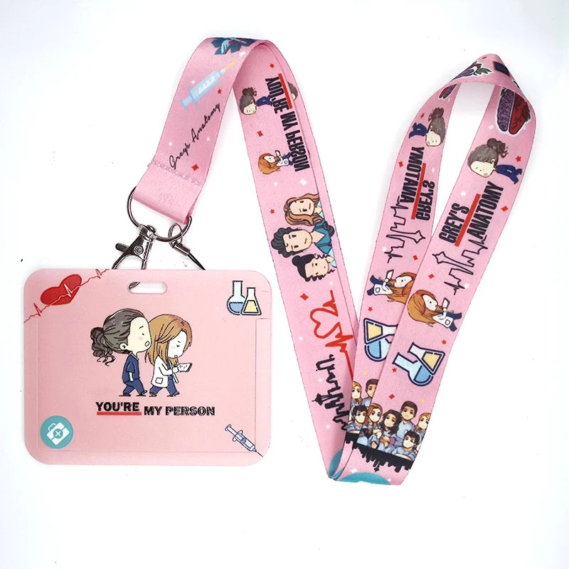 100 Styles Anatomy Credential Holder Keychains Neck Lanyard Pass Card Anime Credit Card Holder Keychain Straps Wholesale