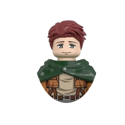 Anime Attack on Titan Building Blocks Keychain Mini Figure Keyring Collectible Toy Pendant for Bag Accessories Fans Gift