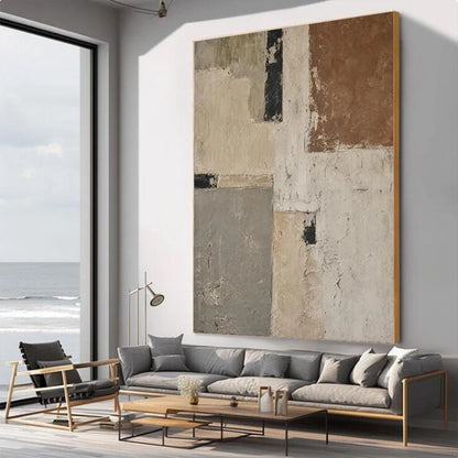 Large Picture Abstract Oil Painting on Canvas - Handmade Art Knife Drawing Wall Images for Home Living Room Decor Mural Artwork