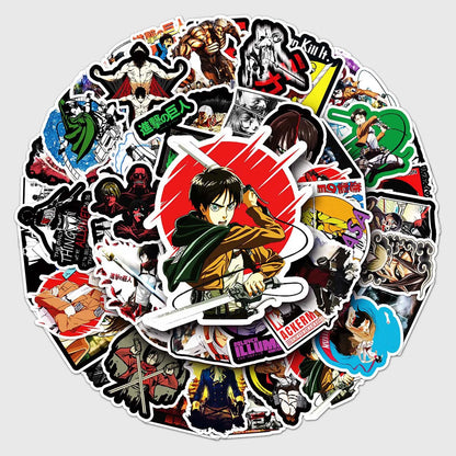 51PCS Attack on Titan Stickers Mikasa Graffiti Stickers DIY Diary Phone Case Handmade Scrapbook Aesthetic Stickers