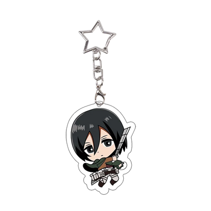 26pcs Attack on Titan Acrylic Keychain Mikasa Annie Levi Chibi Keyring Key Accessories Pendant Collect Reiner Birthday Gift