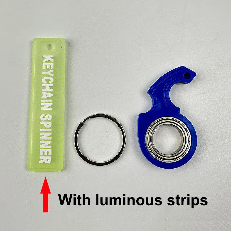 Keychain Metal Fidget Spinner Stress Toy Fingertip Keyring Finger Ring Relieve Anxiety Boredom Party Gift for Kid Adault