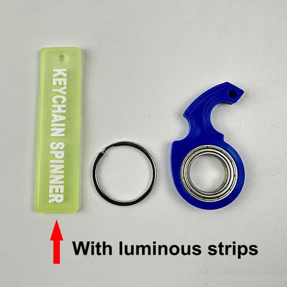 Keychain Metal Fidget Spinner Stress Toy Fingertip Keyring Finger Ring Relieve Anxiety Boredom Party Gift for Kid Adault