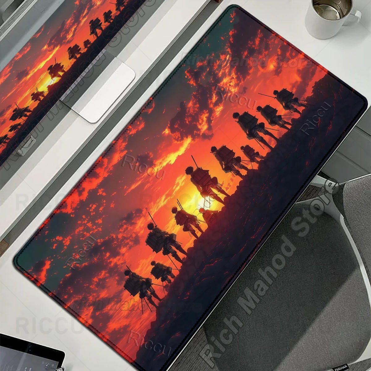 Anime Attack on Titan XXL Desk Mat Large Black White Mouse Pad Gamer Computer Mousepad Gaming Laptop Keyboard Mouse Mats Carpet