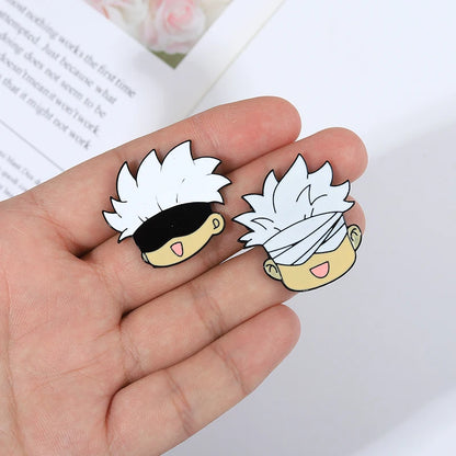 Gojo Satoru Cats Enamel Pin Kawaii Anime Role Eye Mask Cute Manga Brooches Badge Jujutsu Kaisen Anime Accessories For Backpack