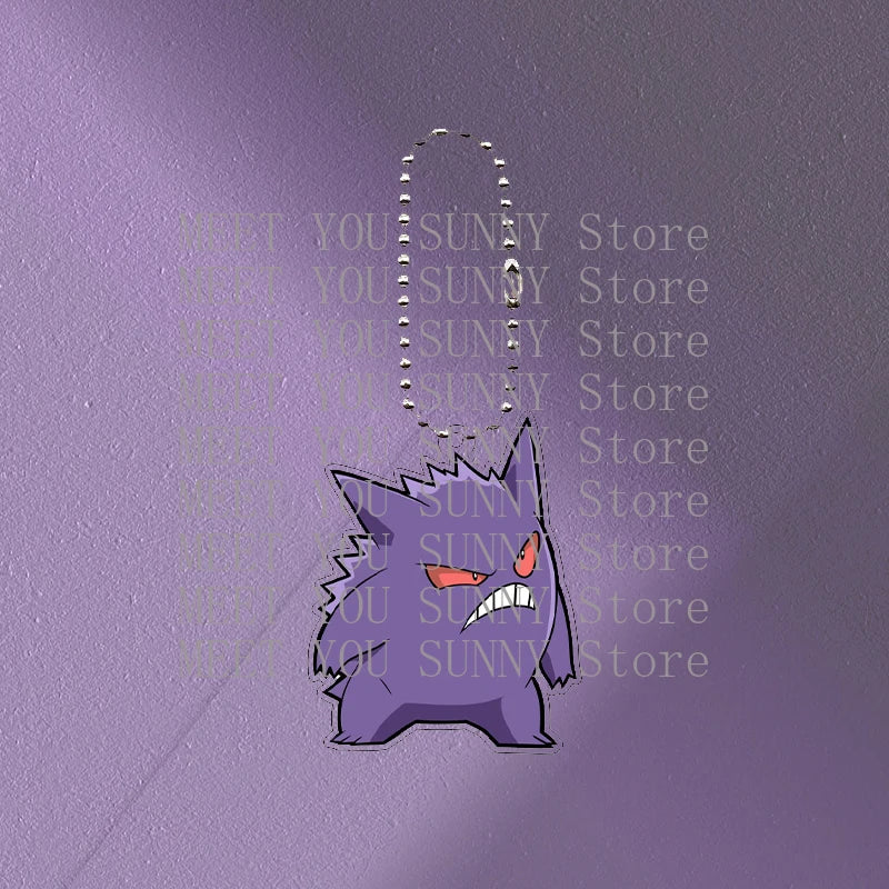 Anime Gengar Acrylic Keychain Pocket Monster Cartoon Kawaii Figure Creative Backpack Charm Pendant Toy Students Accessories Gift