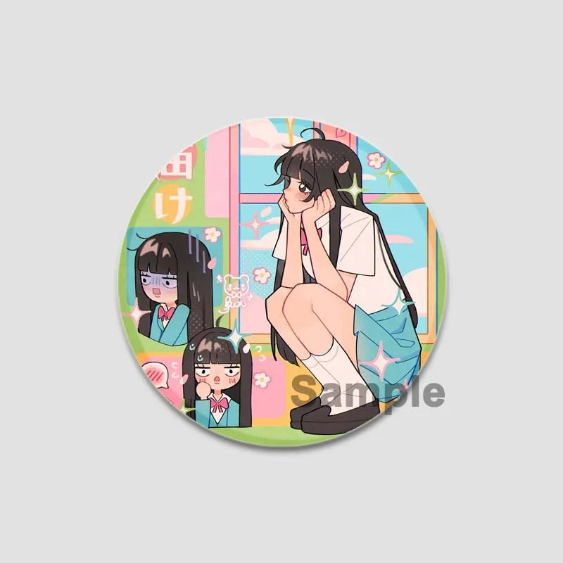 Kimi Ni Todoke Tinplate Pin Round Cartoon Snap-in Brooches