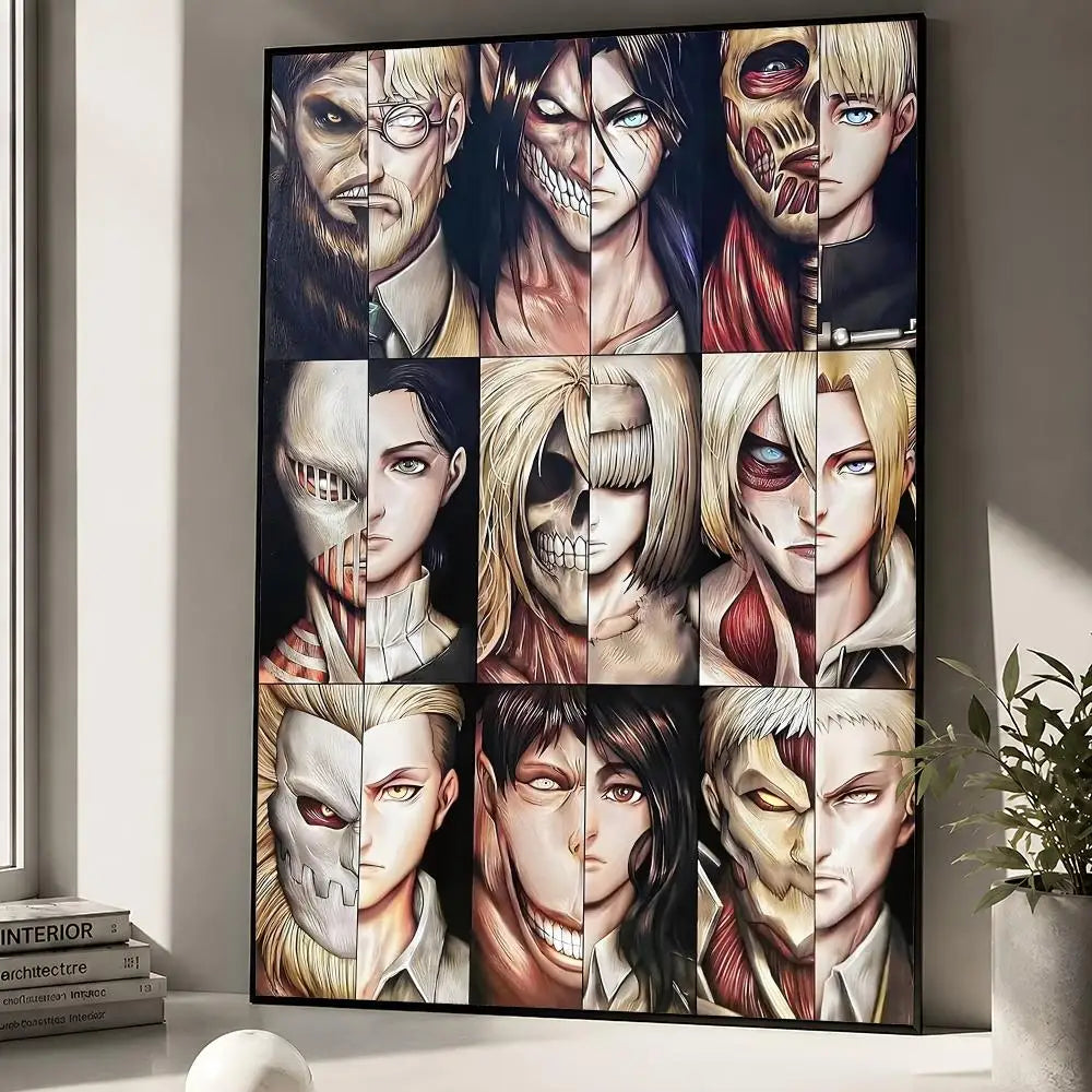 Anime Attack On Titan Eren Yeager Poster Peel And Stick Wall Art PP Waterproof HD Bedroom Living Room Home Decor Gift