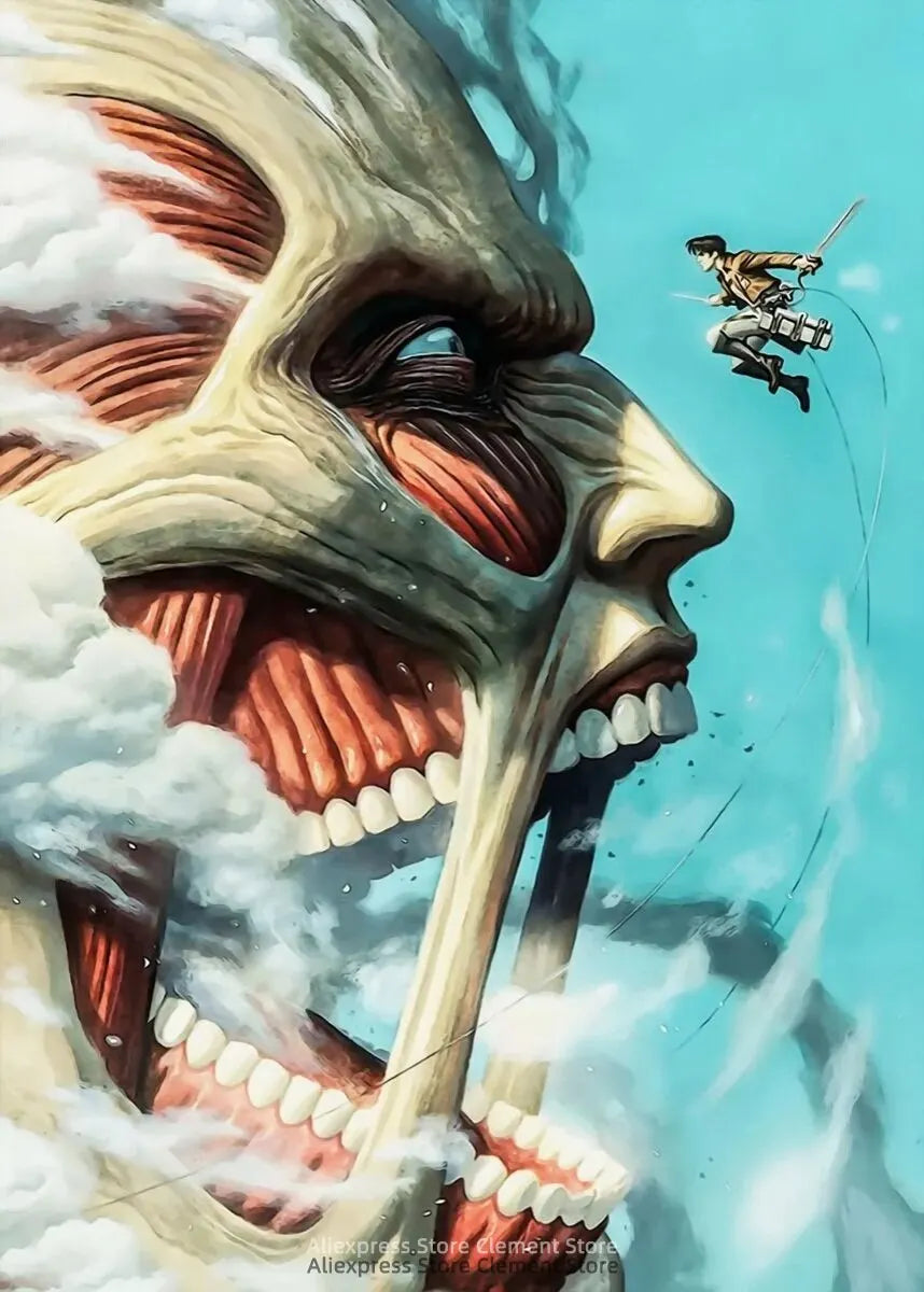 Shingeki no Kyojin Eren Yeager Attack on Titan Anime Poster  Canvas Prints  Wall Decor