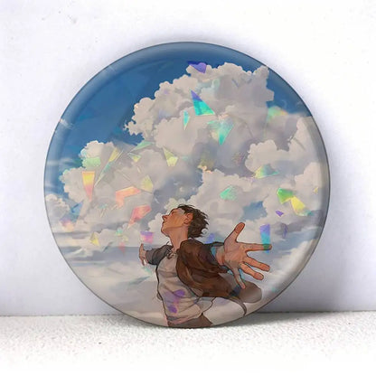 Attack on Titan Eren Yeager Anime   75mm 44mm 25mm Brooch Backpack Hat Pins Accessories Toys Badge
