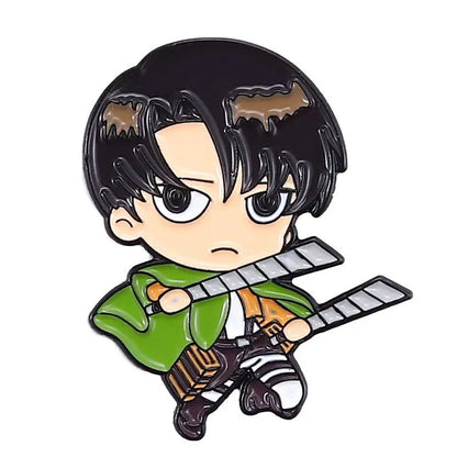 Creative Q Version Attack on Titan Metal Brooch Cute Anime Cartoon Badge Fashion Lapel Pin Accessories Fans Collection Gift