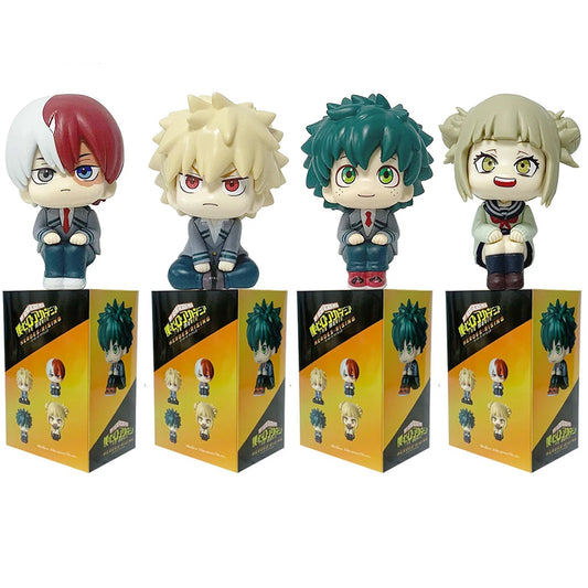 Q-version Anime Figure  Pvc Bakugou Katsuki Midoriya Izuku Todoroki Shoto Action Figures Anime Gift Collection Series Model Toy