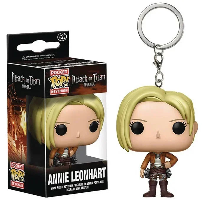 Funko Keychains Attack on Titan Levi Eren Jaeger Annie Leonhart Hatsune.Miku Action Figure Keychain Pocket Toys Dolls Keyring