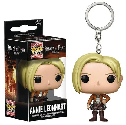 Funko Keychains Attack on Titan Levi Eren Jaeger Annie Leonhart Hatsune.Miku Action Figure Keychain Pocket Toys Dolls Keyring