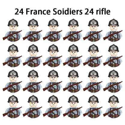 24pcs/batch WW2 Military Character WW2 Army Building Blocks Military Soldier Character Building Blocks Kids Holiday Gift Toys