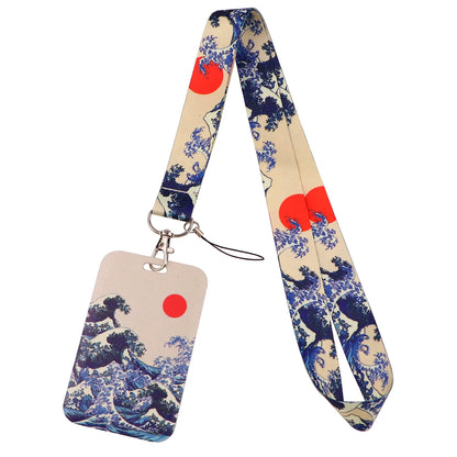 Japanese Waves Lanyard Strap