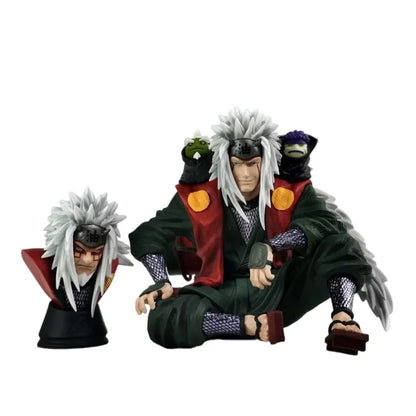 13.5cm Anime Jiraiya Double Headed Statue Action Figure Periphery Model Toy Ornament Desktop Collection Decoration Birthday Gift
