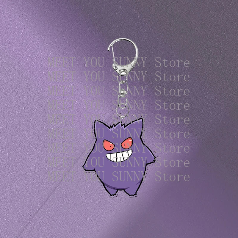Anime Gengar Acrylic Keychain Pocket Monster Cartoon Kawaii Figure Creative Backpack Charm Pendant Toy Students Accessories Gift