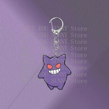 Anime Gengar Acrylic Keychain Pocket Monster Cartoon Kawaii Figure Creative Backpack Charm Pendant Toy Students Accessories Gift