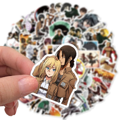 100pcs Anime Attack on Titan Graffiti Stickers DIY Phone Guitar Laptop Notebook Suitcase Cup Waterproof Sticker Kids Toy